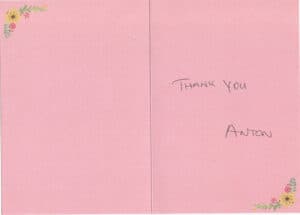 Thank you card 2 from a GSN Immigration client